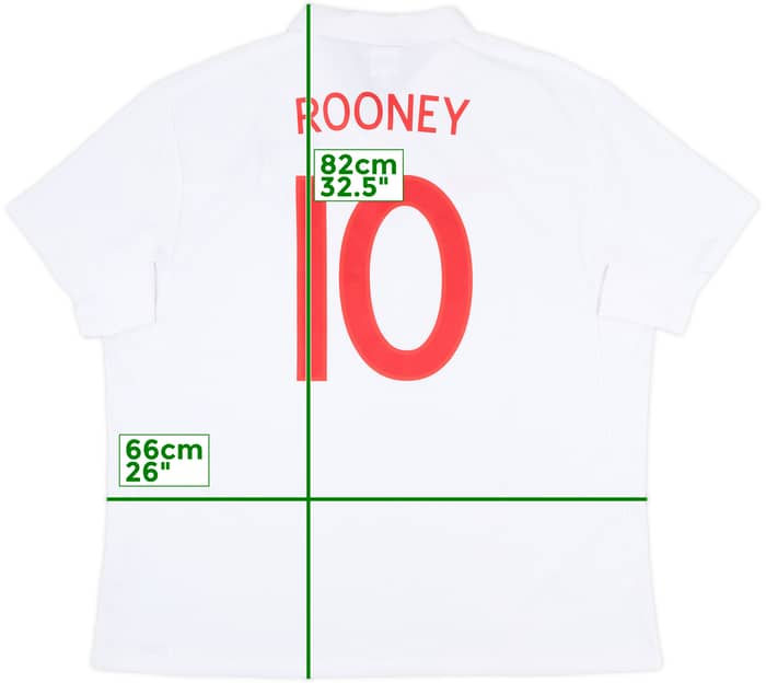 2009-10 England Home Shirt Rooney #10 - 9/10 - (3XL)