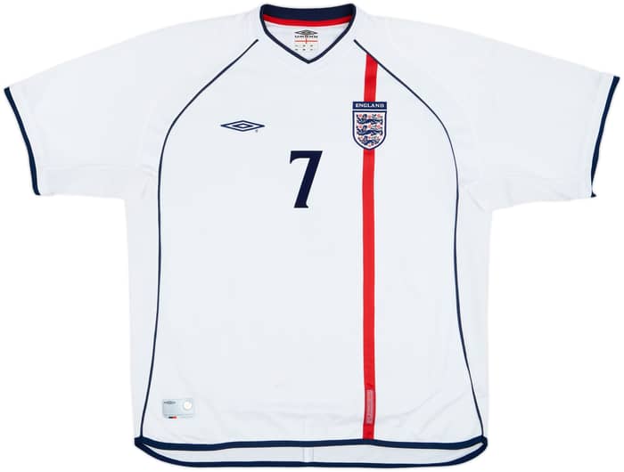 2001-03 England Home Shirt Beckham #7 - 6/10 - (XXL)