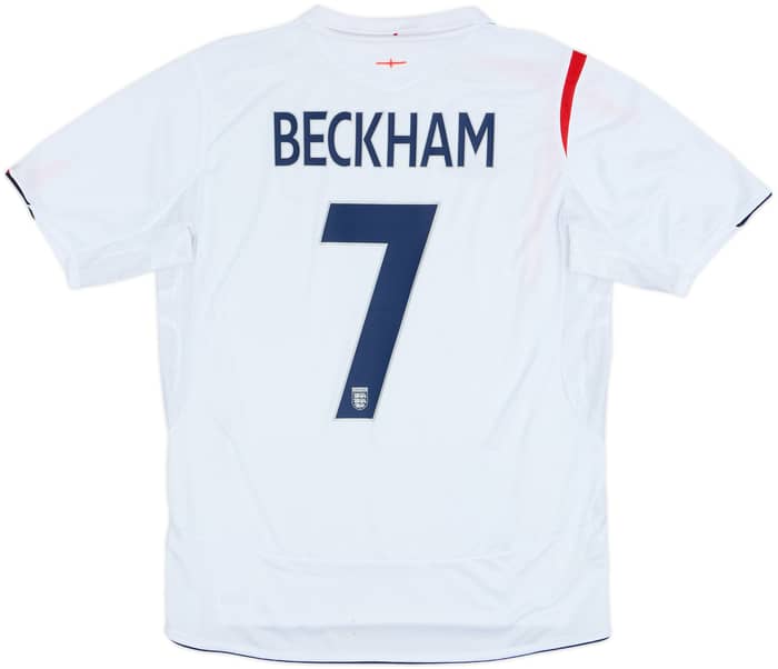 2005-07 England Home Shirt Beckham #7 - 6/10 - (L)