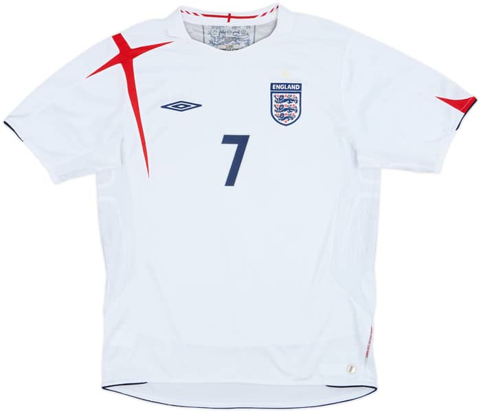 2005-07 England Home Shirt Beckham #7 - 6/10 - (L)