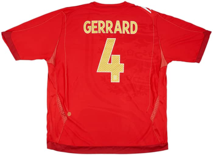 2006-08 England Away Shirt Gerrard #4 - 8/10 - (XXL)