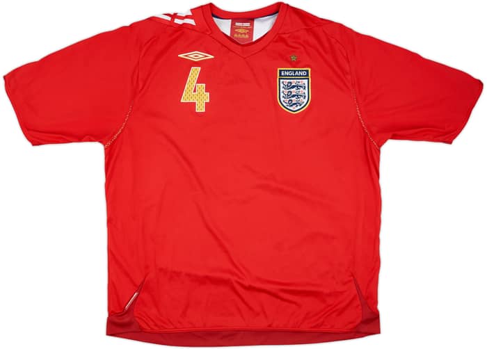 2006-08 England Away Shirt Gerrard #4 - 8/10 - (XXL)