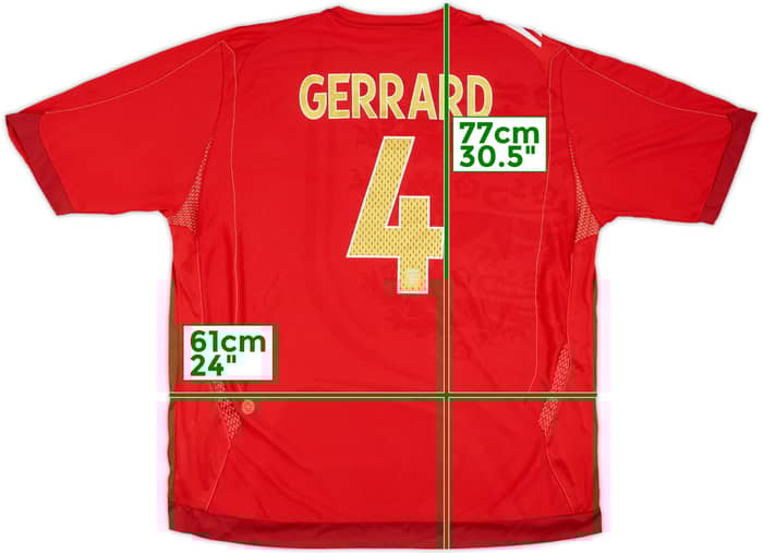 2006-08 England Away Shirt Gerrard #4 - 8/10 - (XXL)