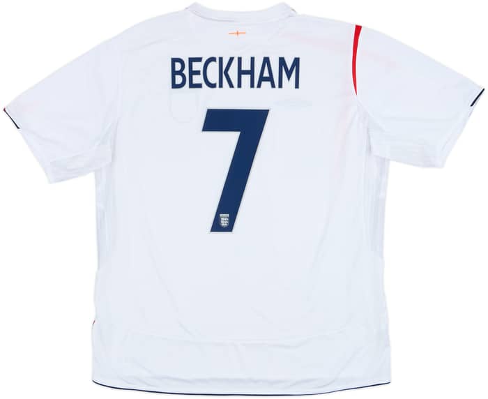 2005-07 England Home Shirt Beckham #7 - 7/10 - (XXL)