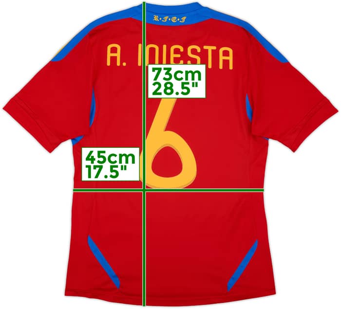 2010-11 Spain Home Shirt A.Iniesta #6 - 8/10 - (S)