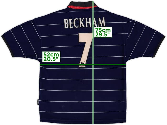 1999-00 Manchester United Away Shirt Beckham #7 - 9/10 - (M)