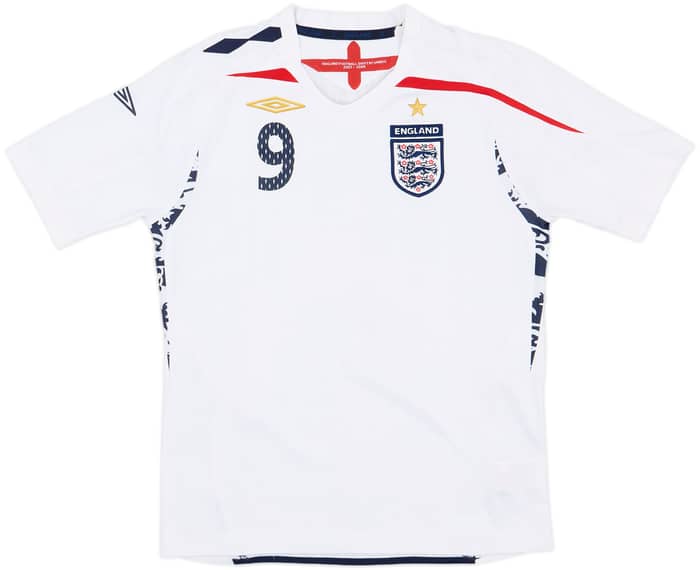 2007-09 England Home Shirt Rooney #9 - 10/10 - (M.Boys)