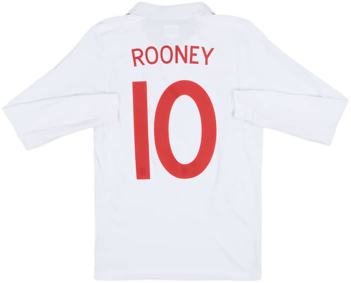 2009-10 England Home L/S Shirt Rooney #10 - 9/10 - (S)