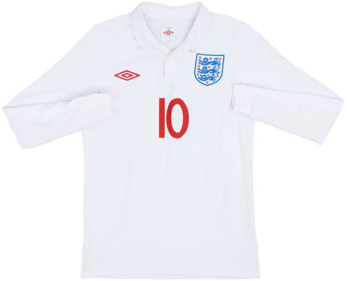 2009-10 England Home L/S Shirt Rooney #10 - 9/10 - (S)