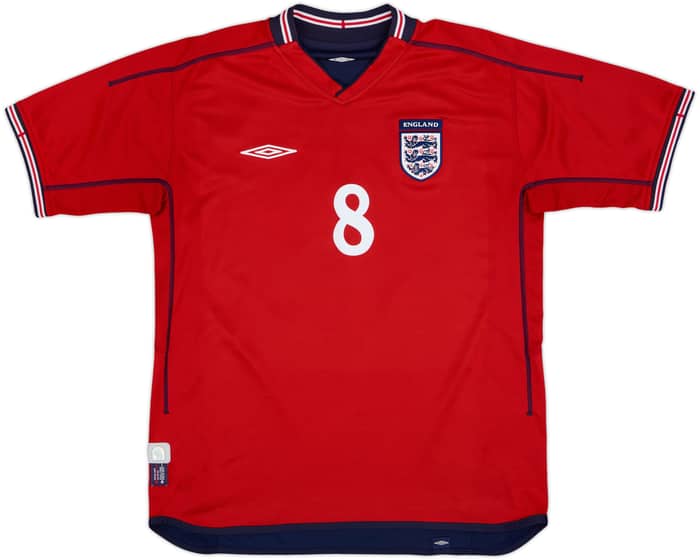 2002-04 England Away Shirt Scholes #8 - 8/10 - (M)