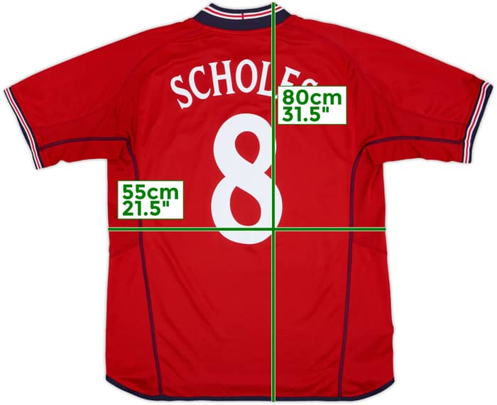 2002-04 England Away Shirt Scholes #8 - 8/10 - (M)