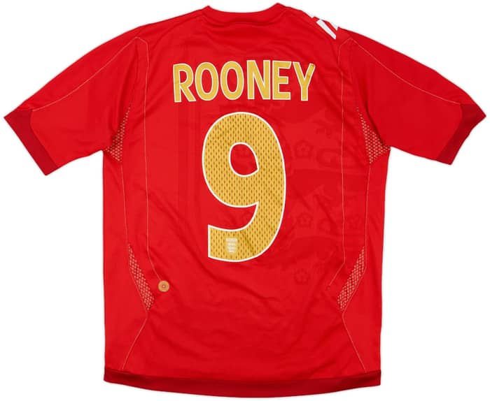 2006-08 England Away Shirt Rooney #9 - 7/10 - (XL.Boys)