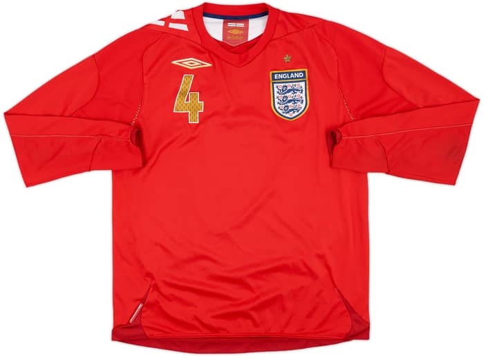 2006-08 England Away L/S Shirt Gerrard #4 - 9/10 - (M)