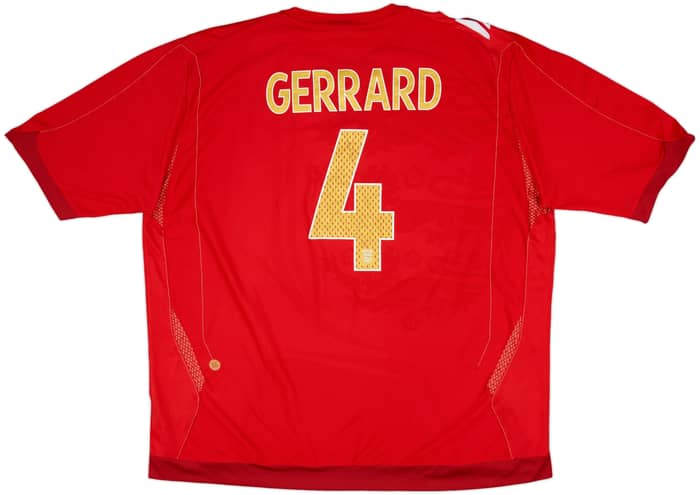 2006-08 England Away Shirt Gerrard #4 - 5/10 - (3XL)