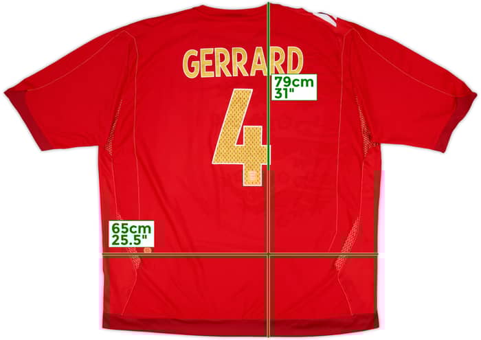 2006-08 England Away Shirt Gerrard #4 - 5/10 - (3XL)