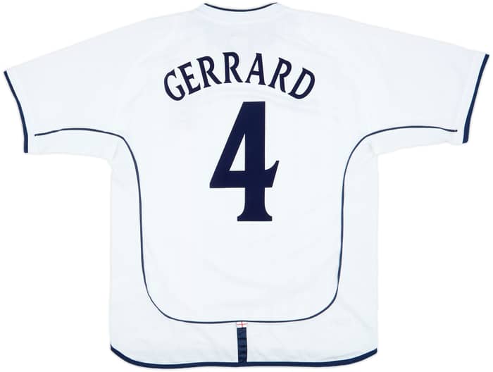 2001-03 England Home Shirt Gerrard #4 - 7/10 - (L)