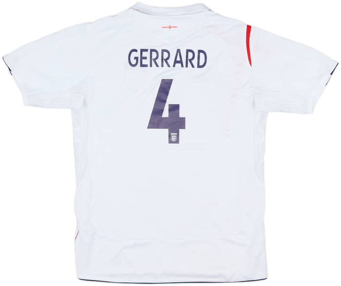 2005-07 England Home Shirt Gerrard #4 - 5/10 - (XL.Boys)