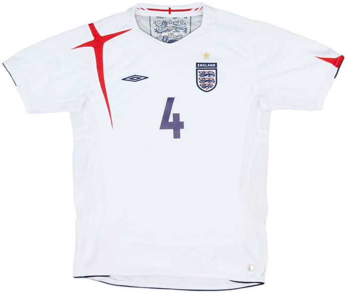 2005-07 England Home Shirt Gerrard #4 - 5/10 - (XL.Boys)