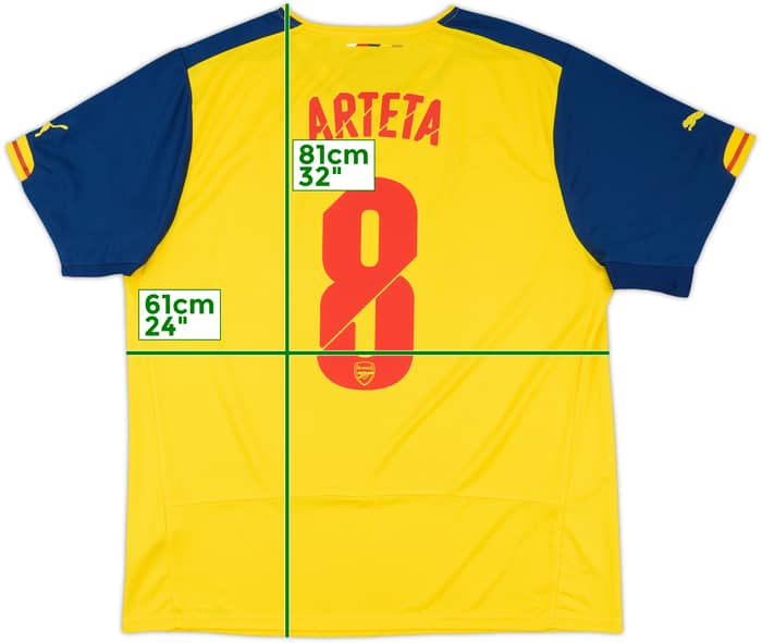 2014-15 Arsenal Away Shirt Arteta #8 - 8/10 - (XXL)