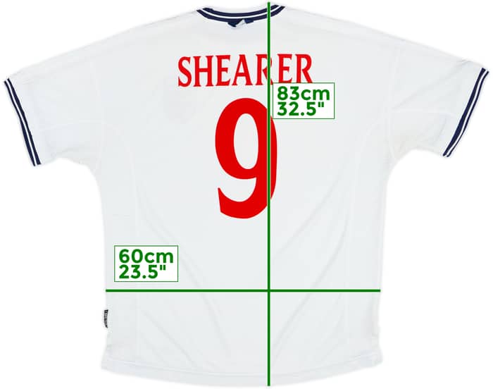 1999-01 England Home Shirt Shearer #9 - 8/10 - (XXL)