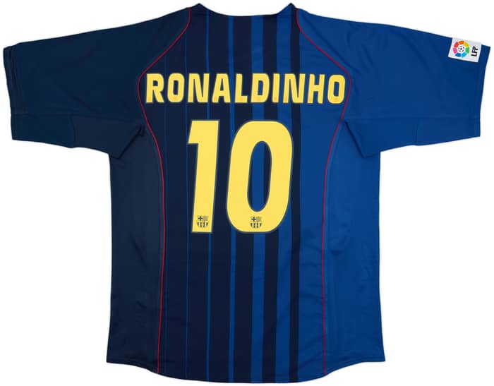 2004-05 Barcelona Away Shirt Ronaldinho #10 - 9/10 - (XL)