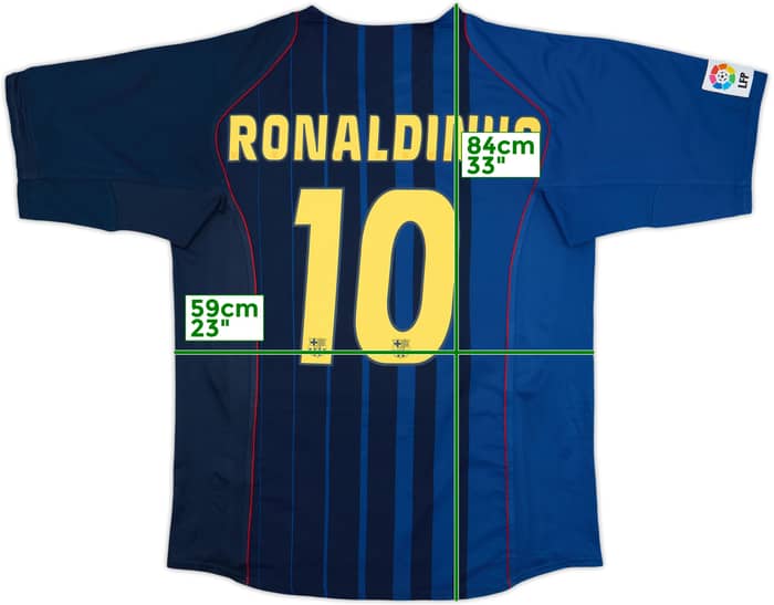 2004-05 Barcelona Away Shirt Ronaldinho #10 - 9/10 - (XL)