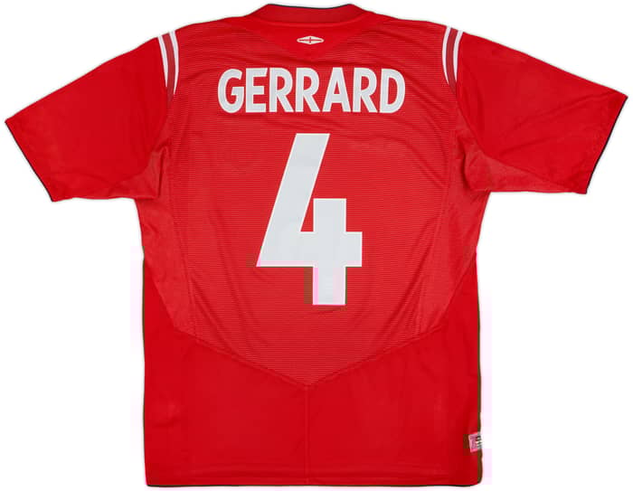 2004-06 England Away Shirt Gerrard #4 - 7/10 - (M)