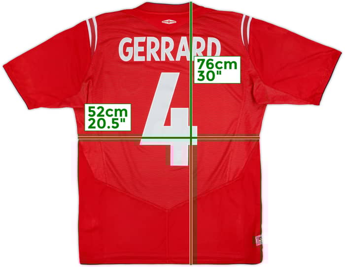 2004-06 England Away Shirt Gerrard #4 - 7/10 - (M)