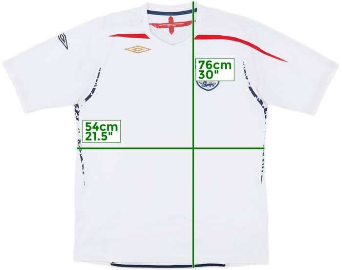 2007-09 England Home Shirt - 4/10 - (L)