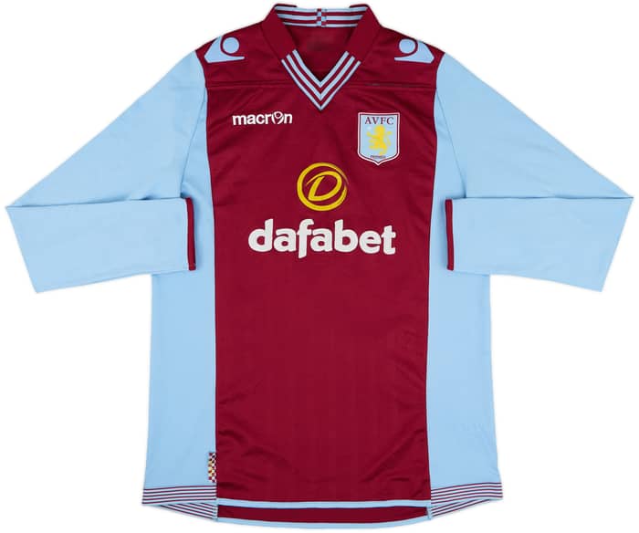 2013-14 Aston Villa Home L/S Shirt Benteke #20 - 6/10 - (L)