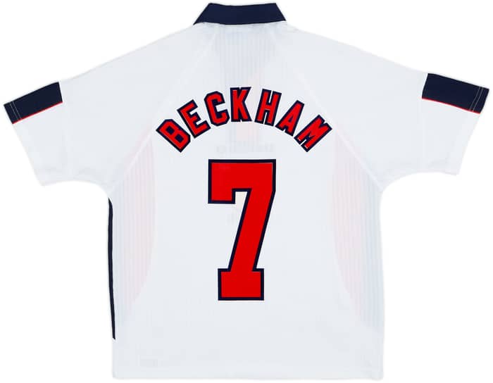 1997-99 England Home Shirt Beckham #7 - 6/10 - (XL.Boys)
