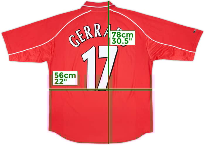 2000-02 Liverpool Home Shirt Gerrard #17 - 5/10 - (L)