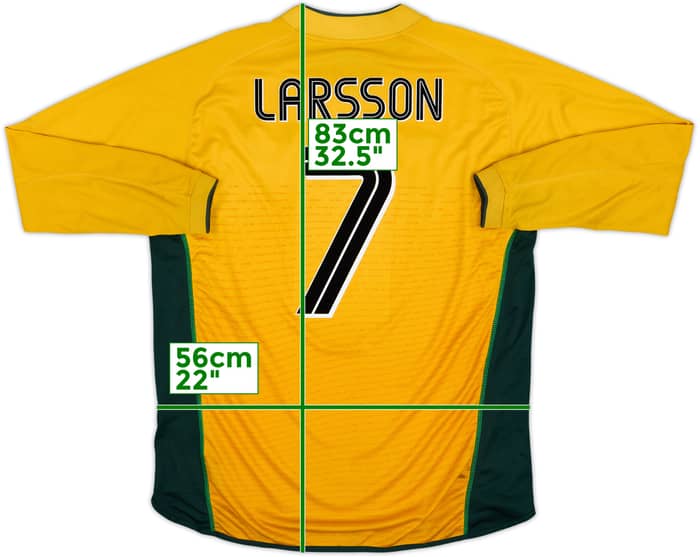 2002-03 Celtic Away L/S Shirt Larsson #7 - 5/10 - (XL)