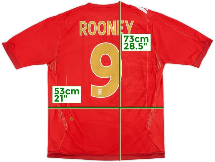 2006-08 England Away Shirt Rooney #9 - 5/10 - (L)