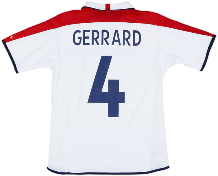 2003-05 England Home Shirt Gerrard #4 - 8/10 - (XL.Boys)