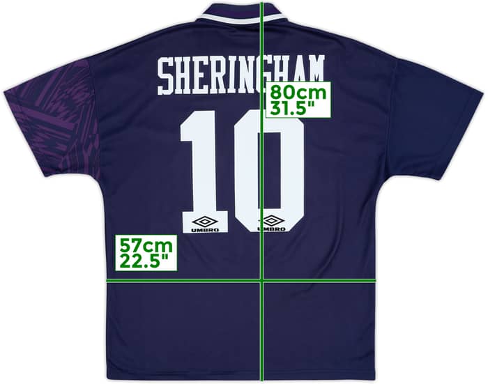 1994-95 Tottenham Away Shirt Sheringham #10 - 8/10 - (L)