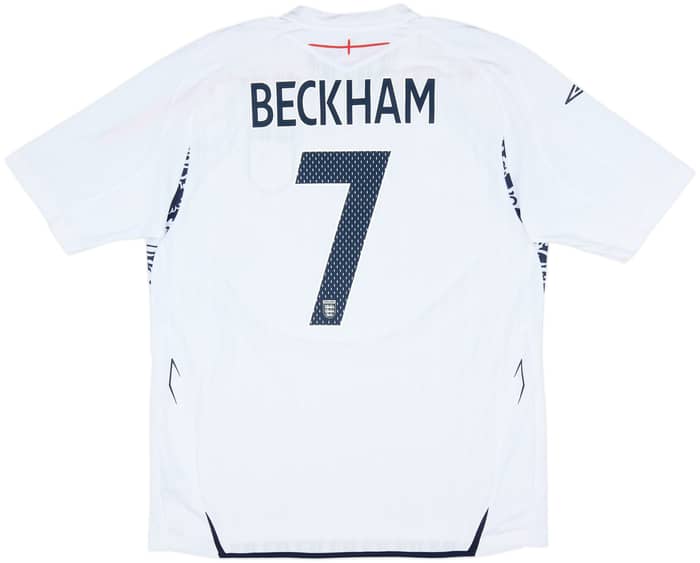 2007-09 England Home Shirt Beckham #7 - 7/10 - (XL)