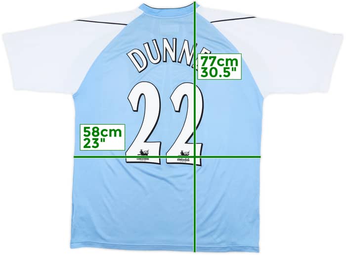 2006-07 Manchester City Home Shirt Dunne #22 - 7/10 - (XL)