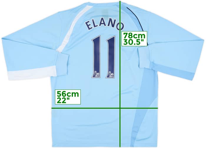 2008-09 Manchester City Home L/S Shirt Elano #11 - 8/10 - (XL)