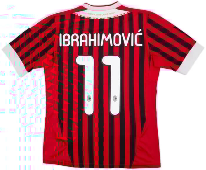 2011-12 AC Milan Home Shirt Ibrahimovic #11 - 6/10 - (S)