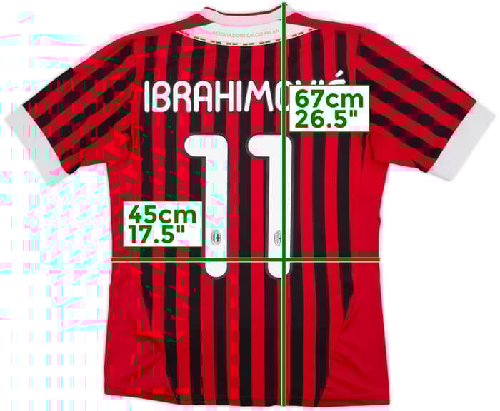 2011-12 AC Milan Home Shirt Ibrahimovic #11 - 6/10 - (S)
