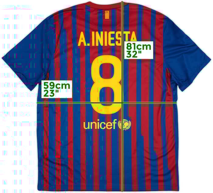 2011-12 Barcelona Home Shirt A.Iniesta #8 - 10/10 - (XL)