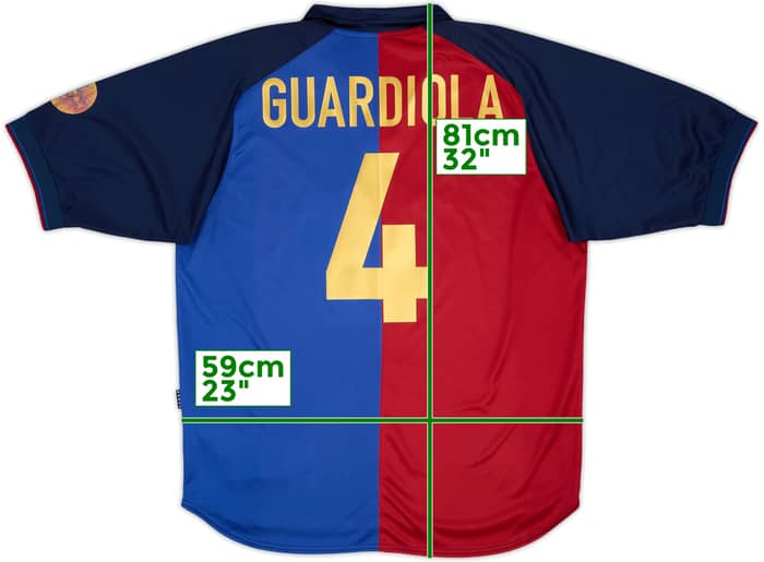1999-00 Barcelona Centenary Home Shirt Guardiola #4 - 8/10 - (XL)