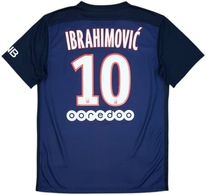 2015-16 Paris Saint-Germain Home Shirt Ibrahimovic #10 - 9/10 - (M)
