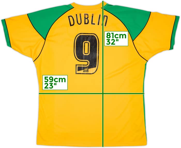 2006-08 Norwich Home Shirt Dublin #9 - 6/10 - (XXL)