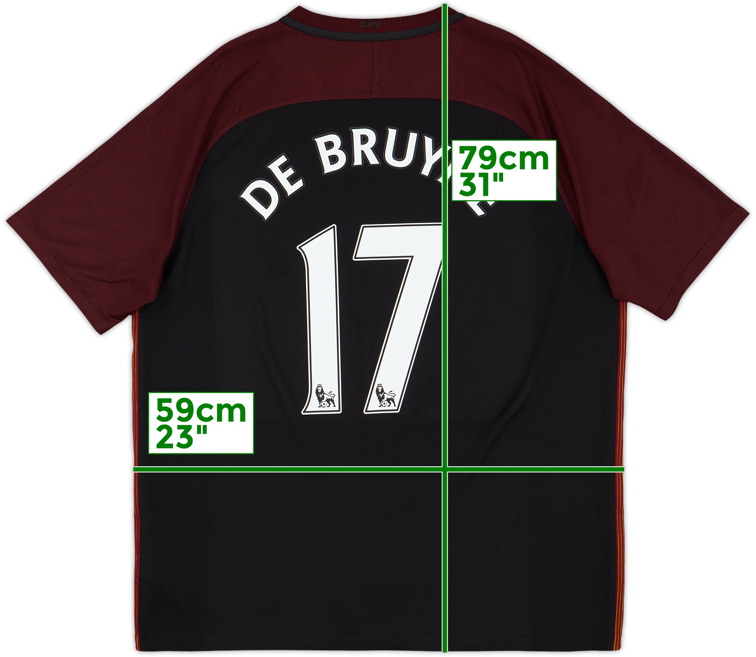 2016-17 Manchester City Away Shirt De Bruyne #17 - 7/10 - (XL)