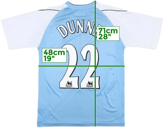 2006-07 Manchester City Home Shirt Dunne #22 - 7/10 - (M)