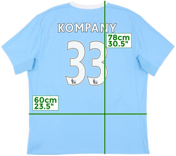 2009-10 Manchester City Home Shirt Kompany #33 - 9/10 - (XXL)