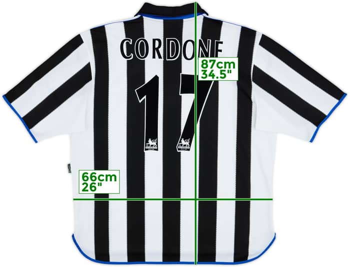 2000-01 Newcastle Home Shirt Cordone #17 - 9/10 - (XXL)