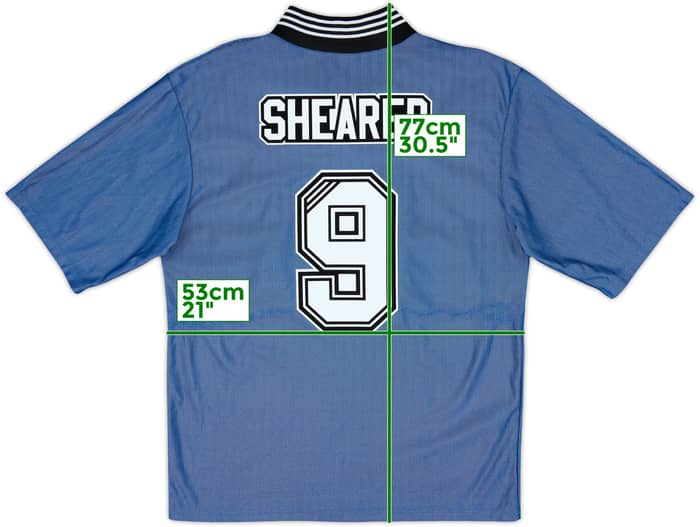 1996-97 Newcastle Away Shirt Shearer #9 - 7/10 - (L)